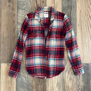 American Eagle Ultra Soft Red Plaid Flannel Shirt